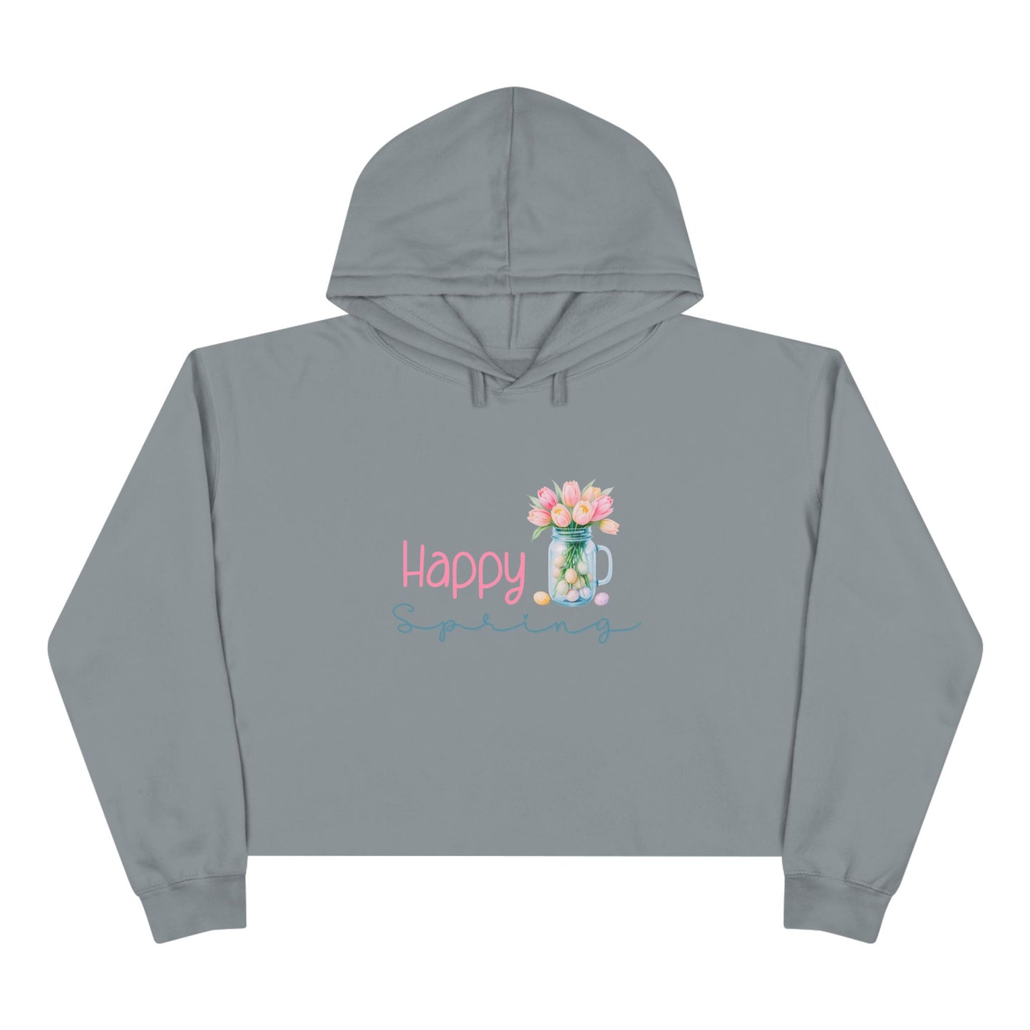 Happy Spring Crop Hoodie