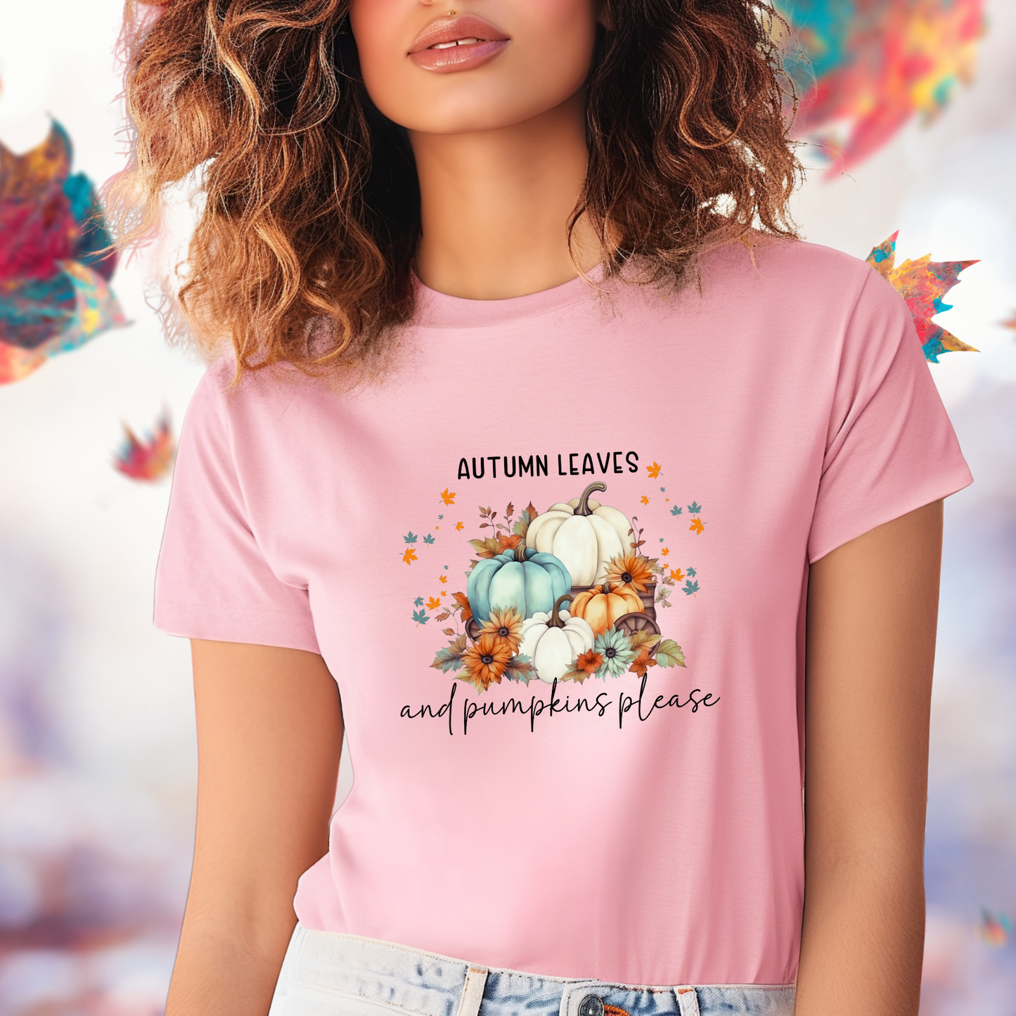 Autumn Leaves And Pumpkins Please T-Shirt