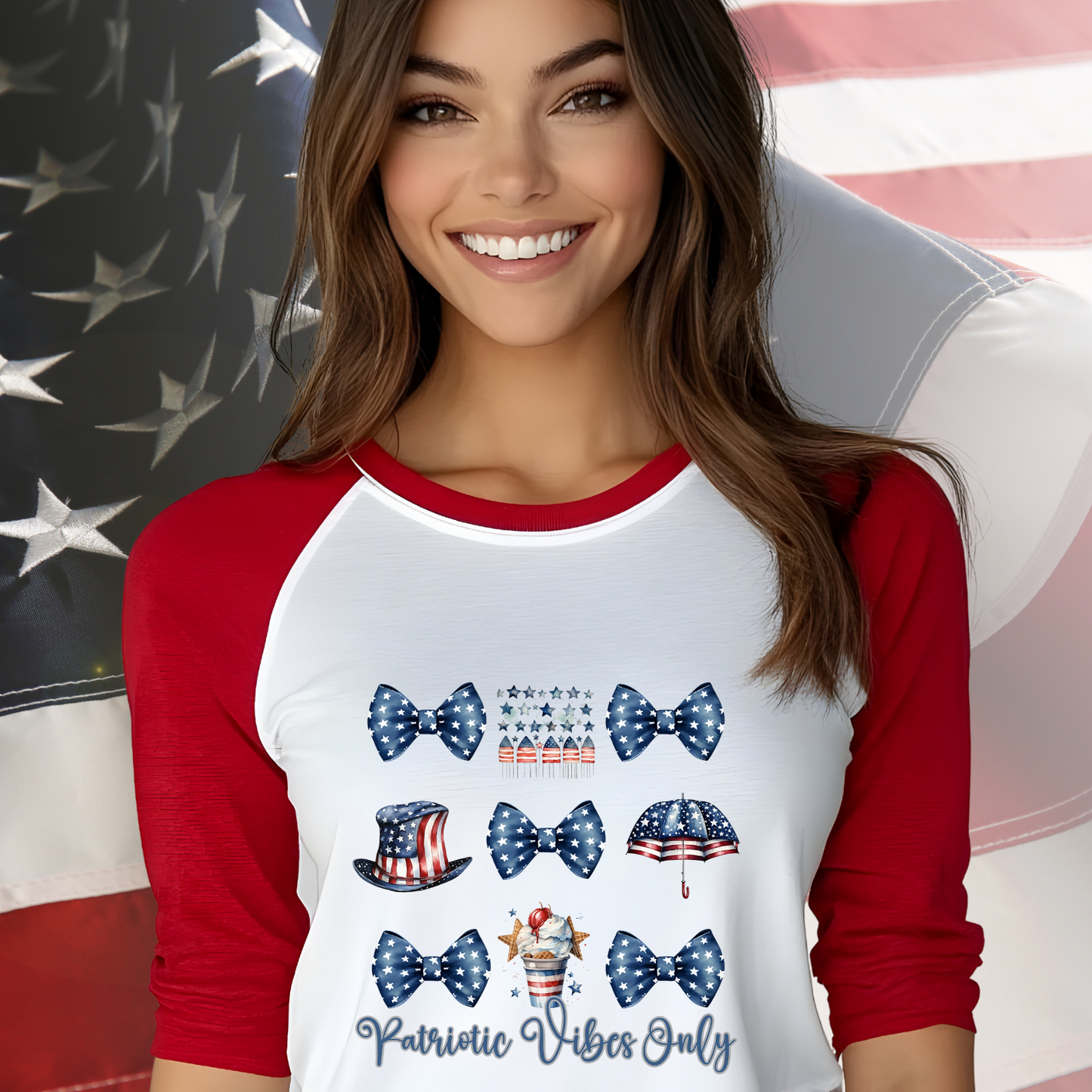 Patriotic Vibes Only Baseball Tee