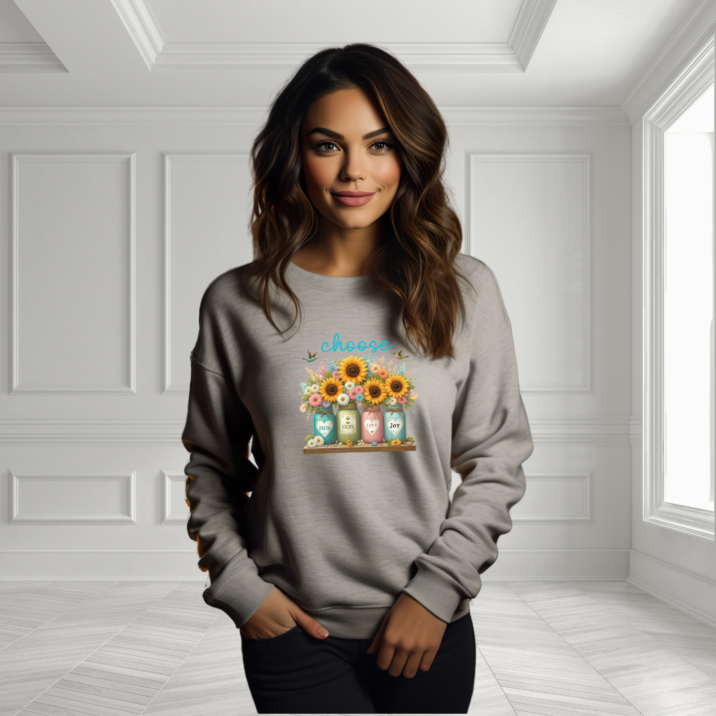 Choose Faith, Hope, Love, Joy Crewneck Sweatshirt
