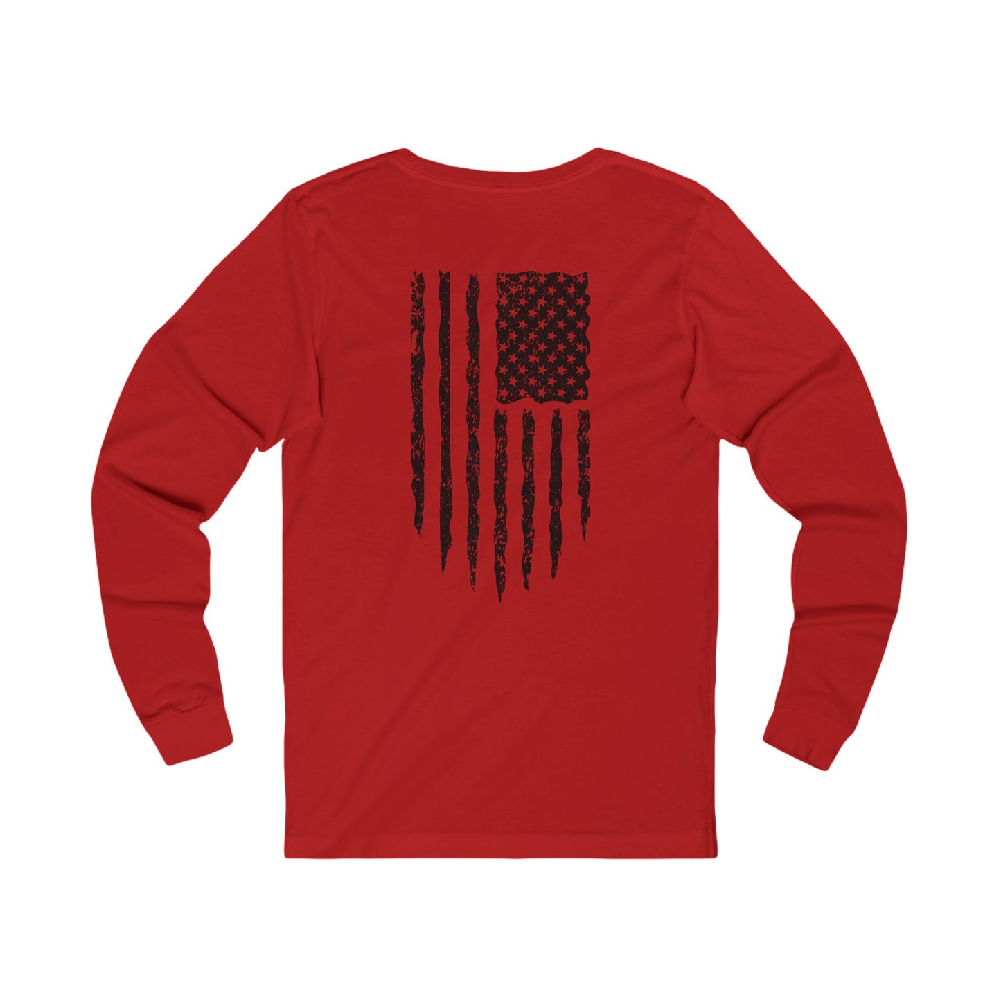 Distressed American Flag Long Sleeve Tee