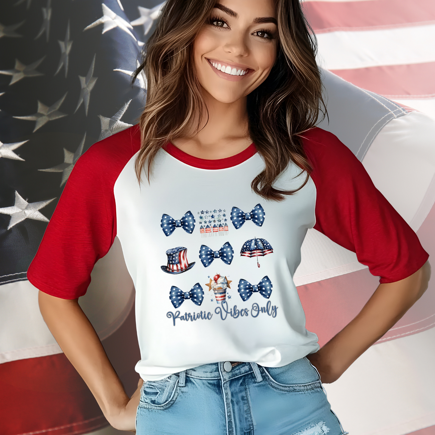 Patriotic Vibes Only Baseball Tee