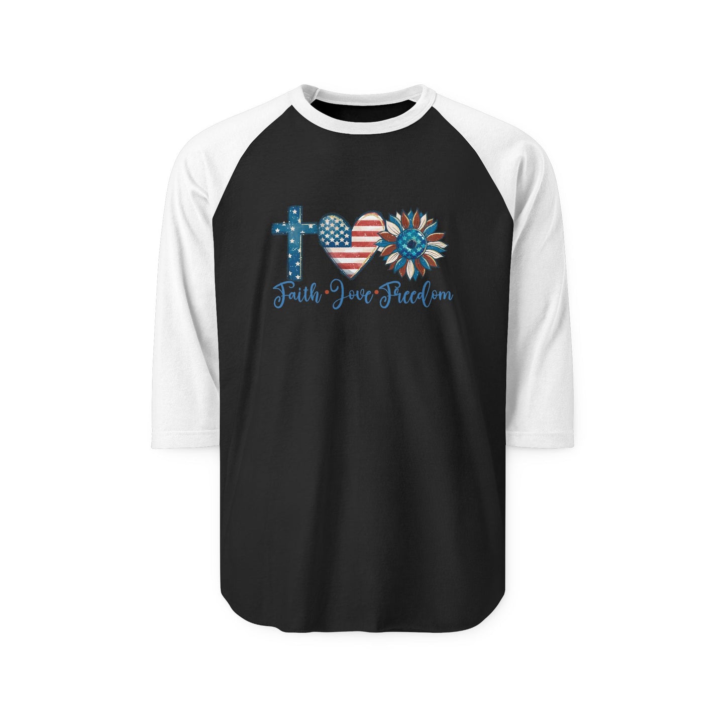 Faith Love Freedom Baseball Tee