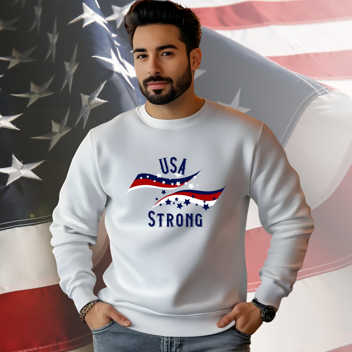 USA Strong Crewneck Sweatshirt