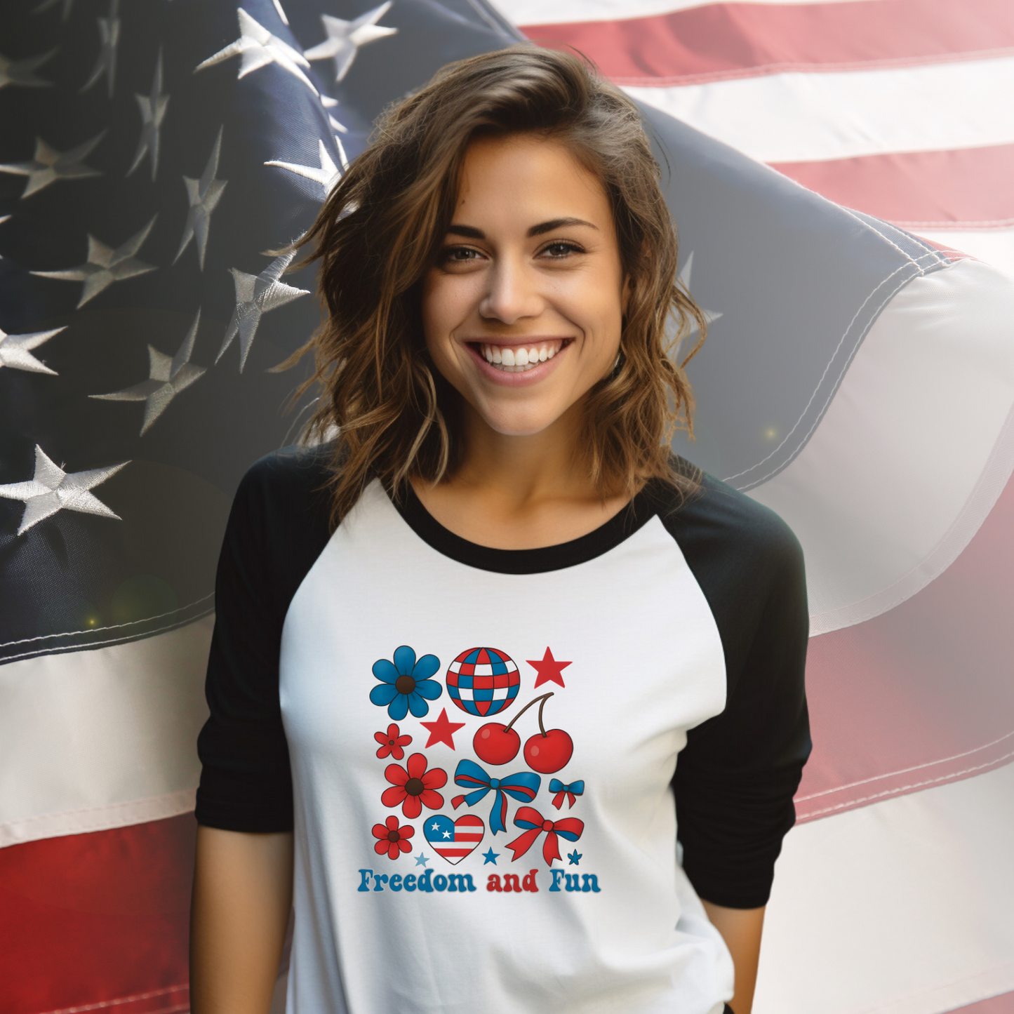 Freedom And Fun Baseball Tee