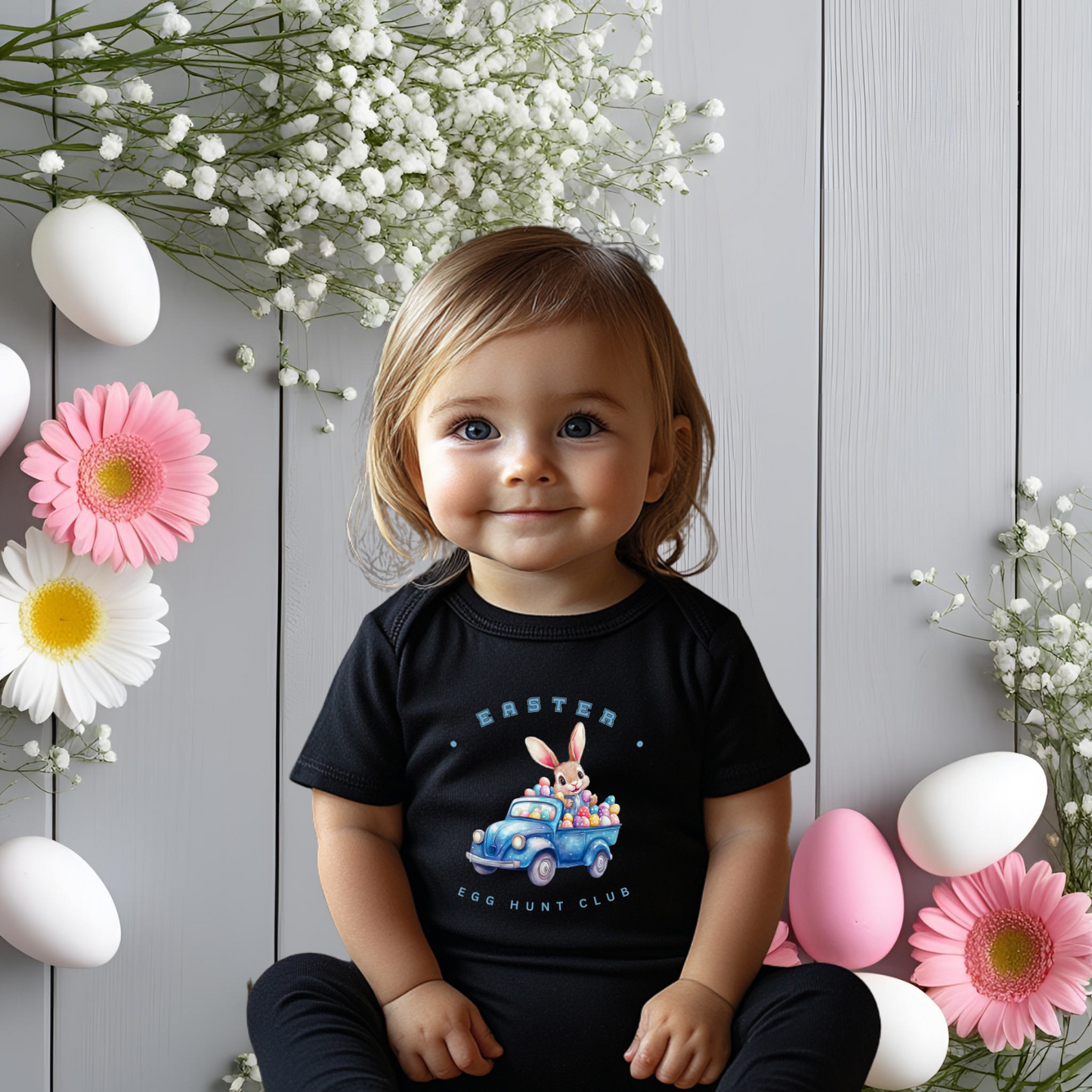 Easter Egg Hunt Club Infant Short Sleeve Onesie
