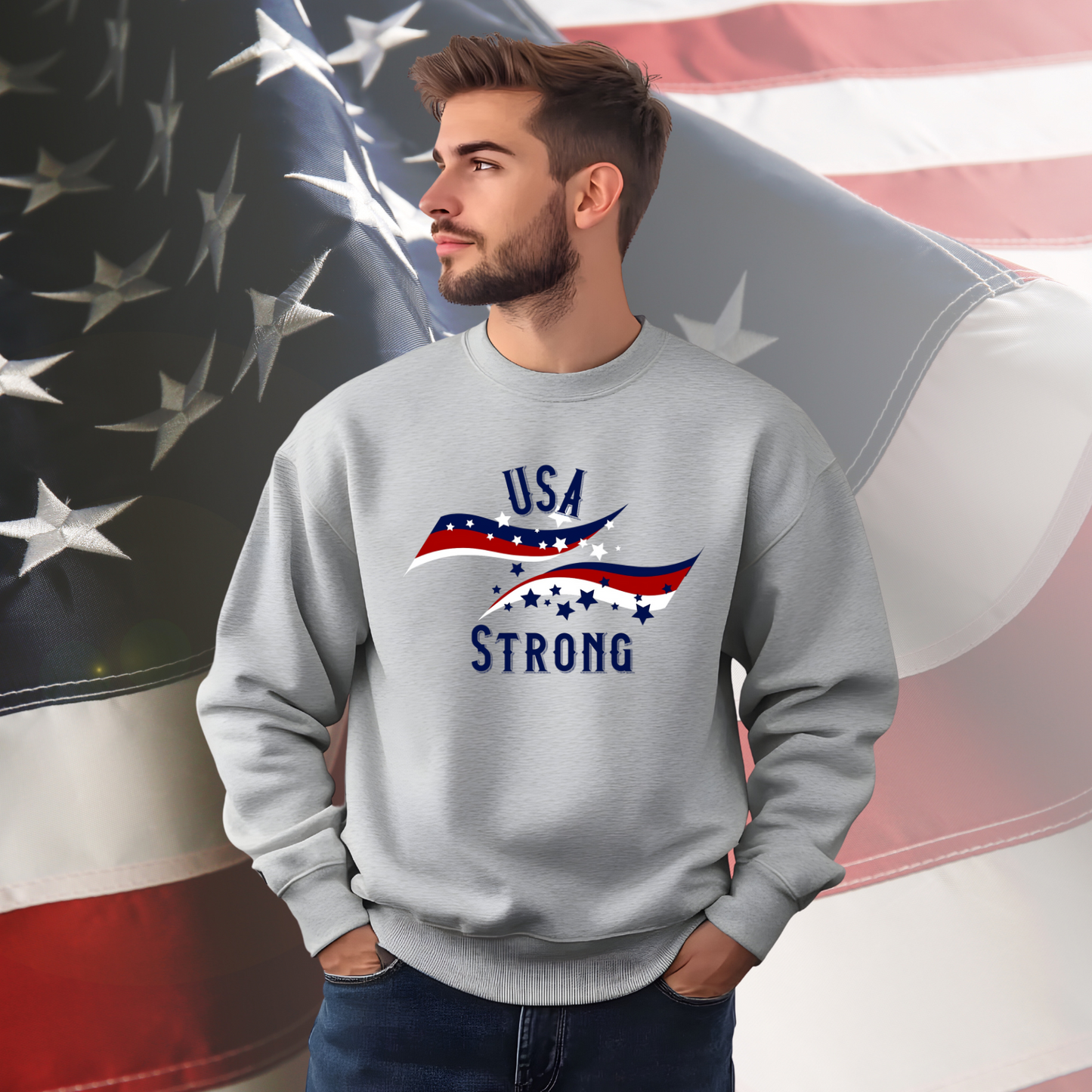 USA Strong Crewneck Sweatshirt