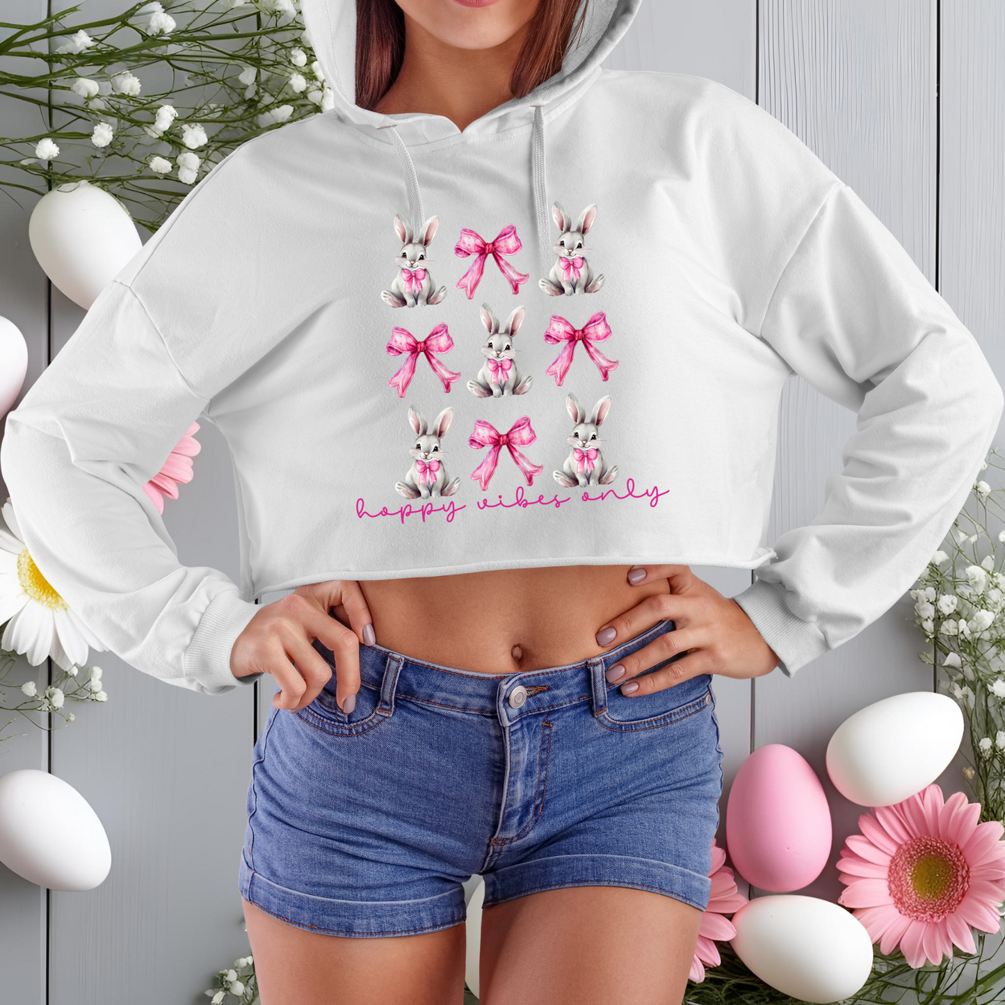 Hoppy Vibes Only Crop Hoodie