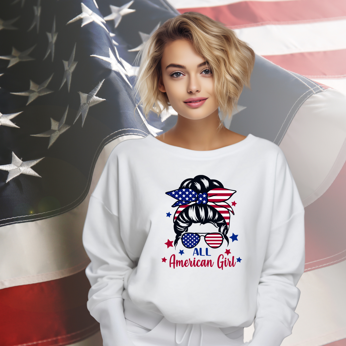 All American Girl Crewneck Sweatshirt