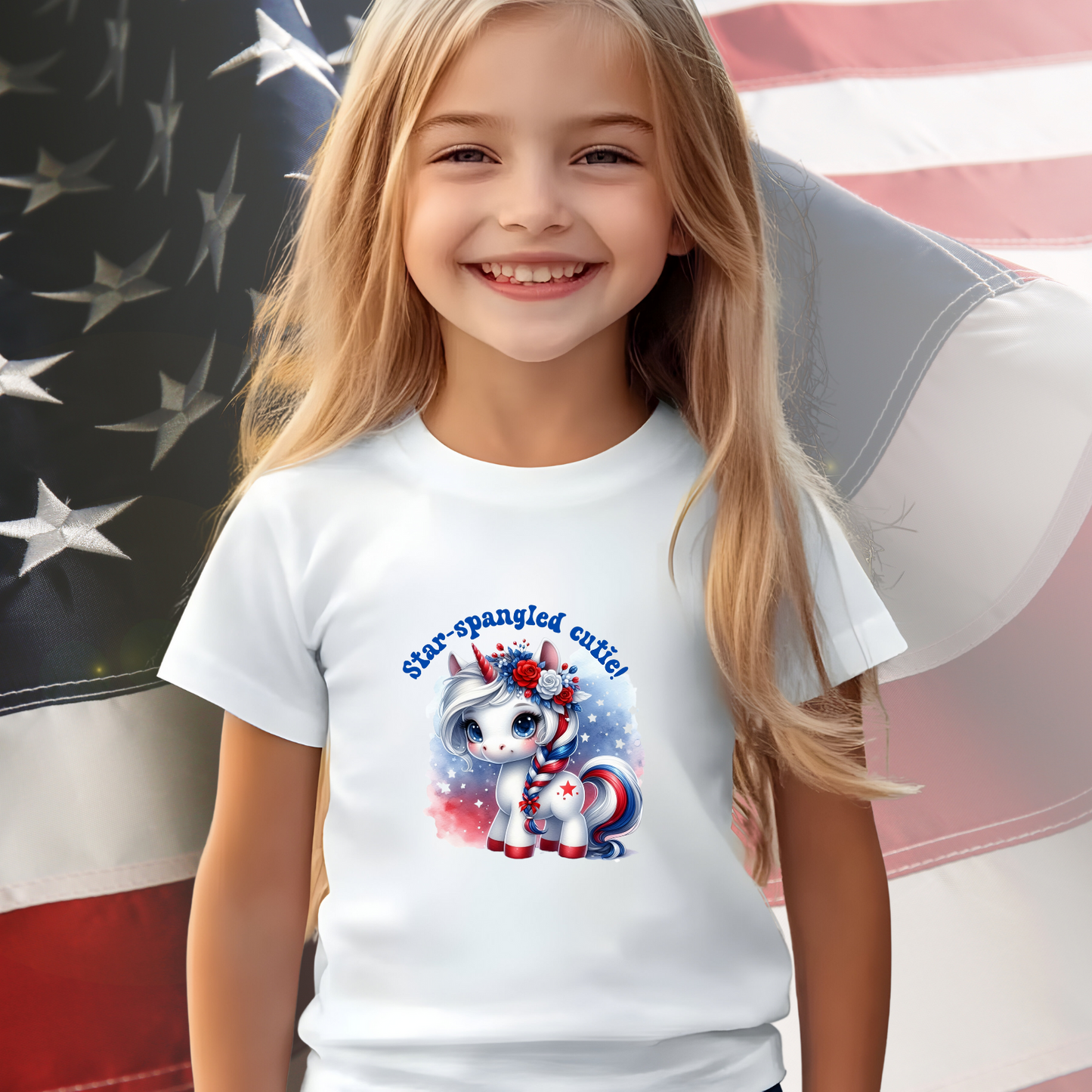 Star-Spangled Cute Kid's T-Shirt