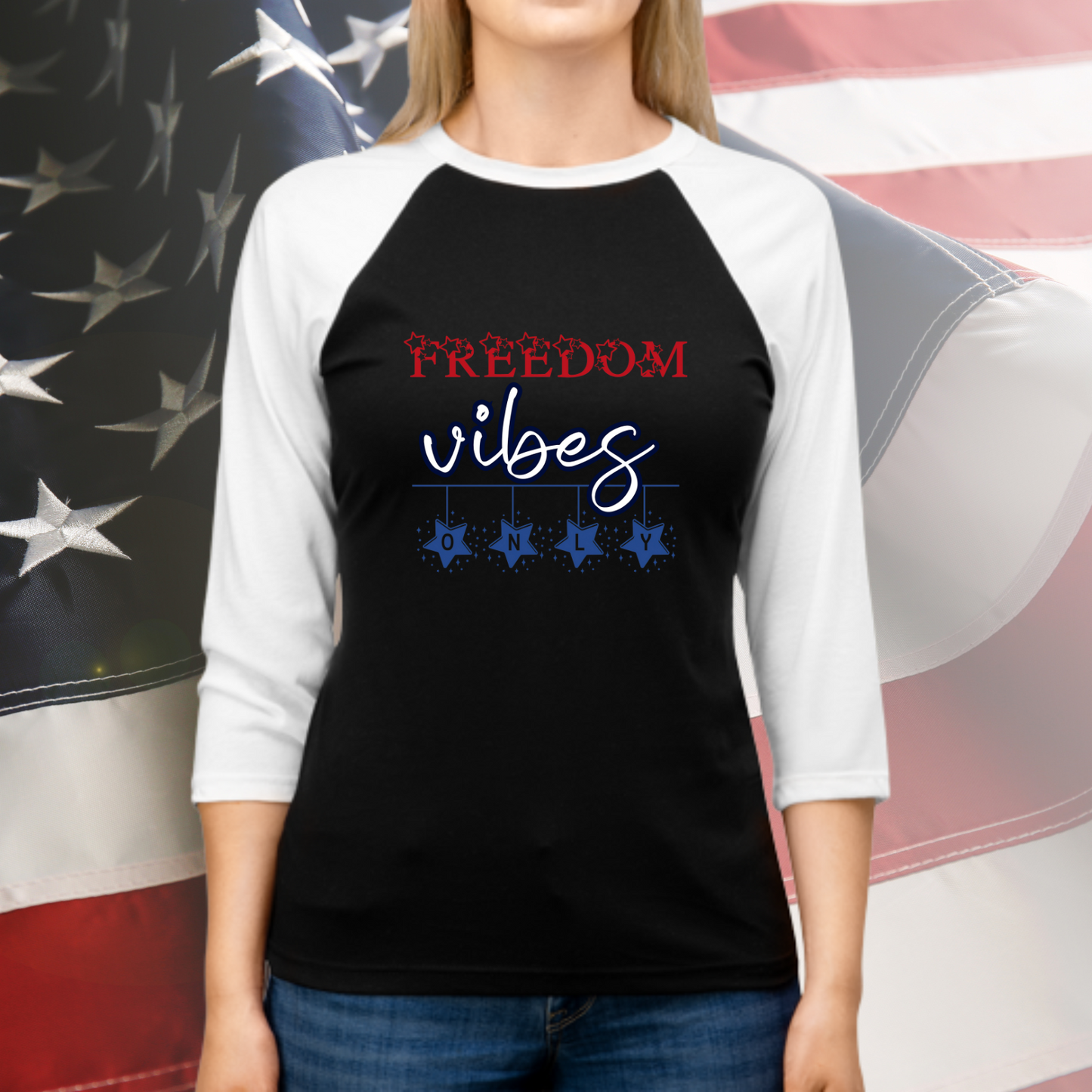 Freedom Vibes Only Baseball Tee