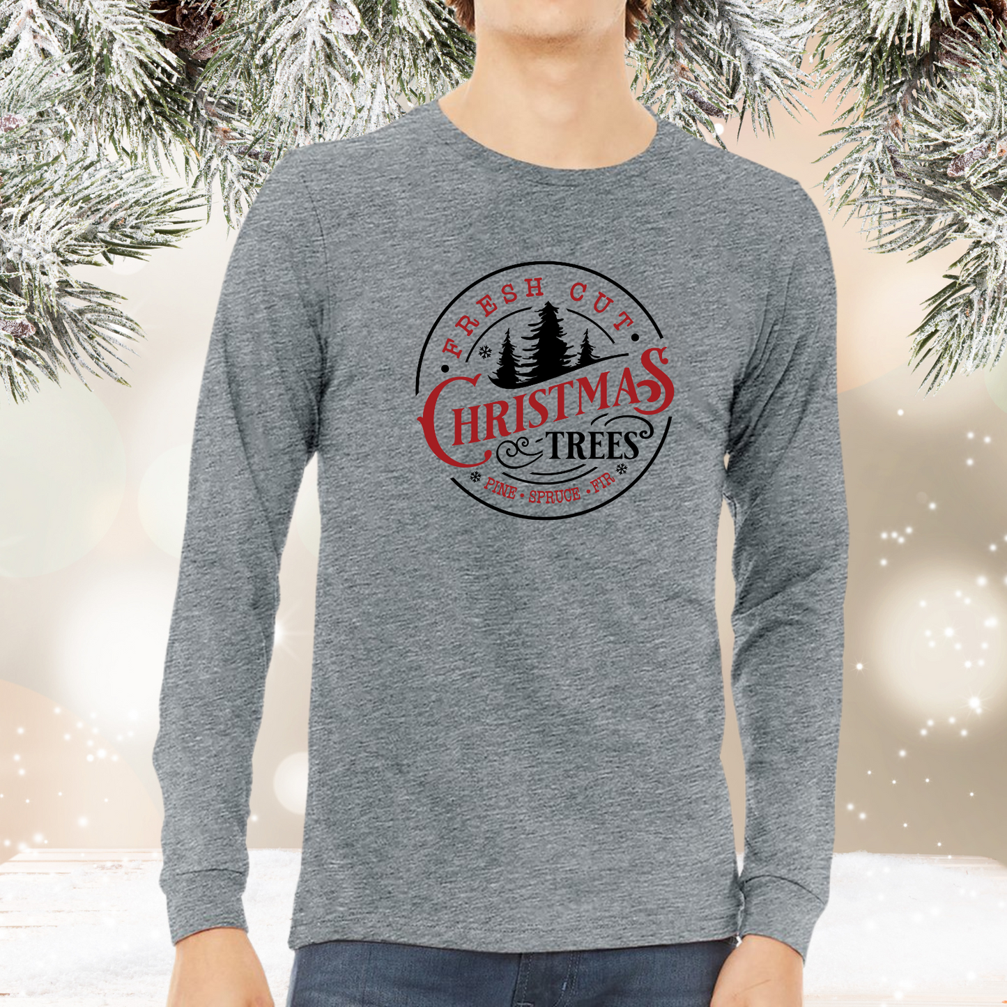 Fresh Cut Christmas Trees Long Sleeve Tee