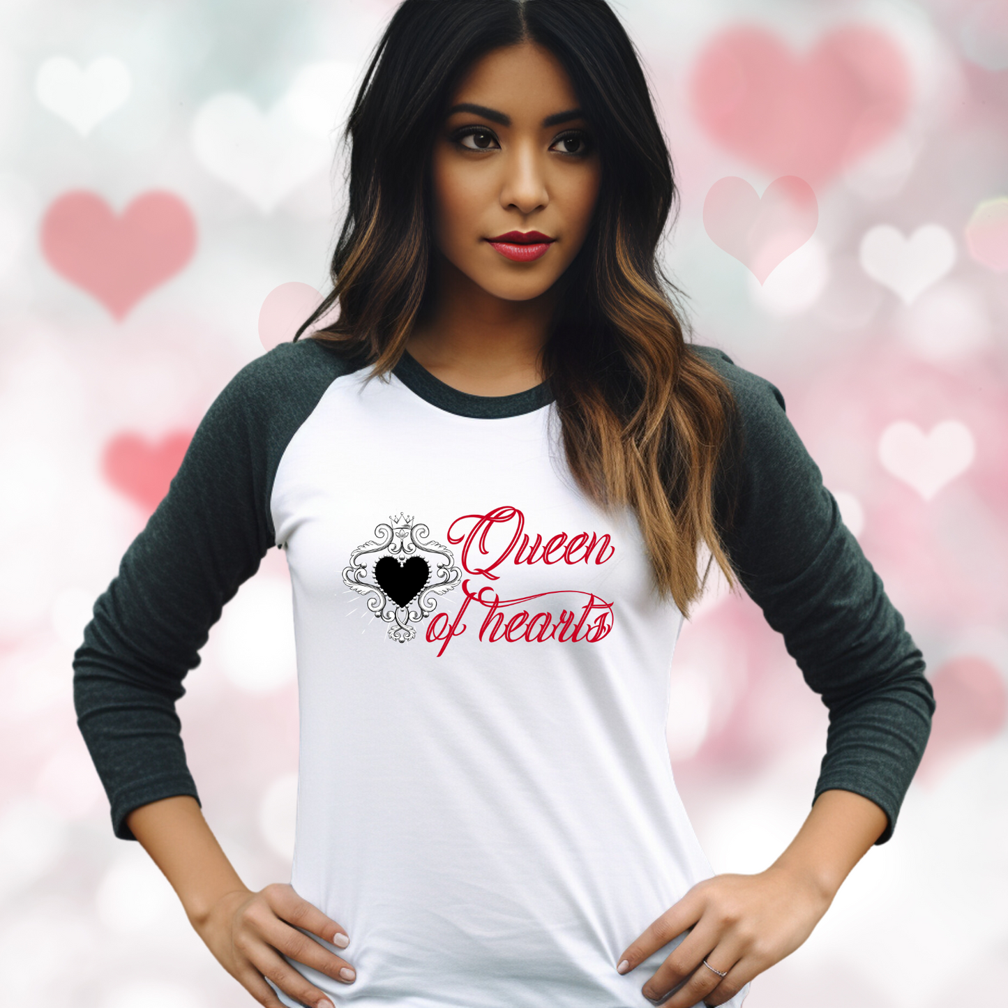 Queen Of Hearts Baseball Tee