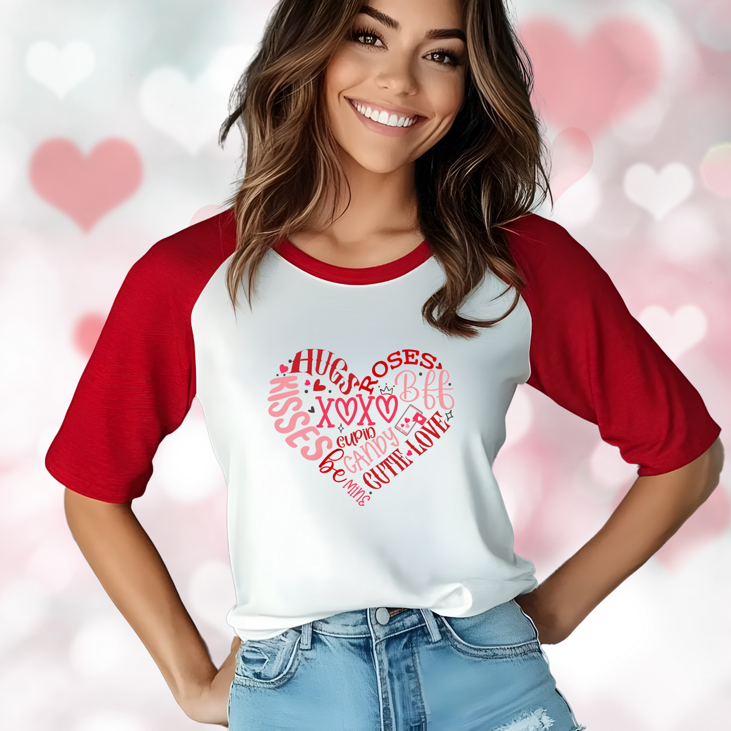 Valentine Heart Baseball Tee