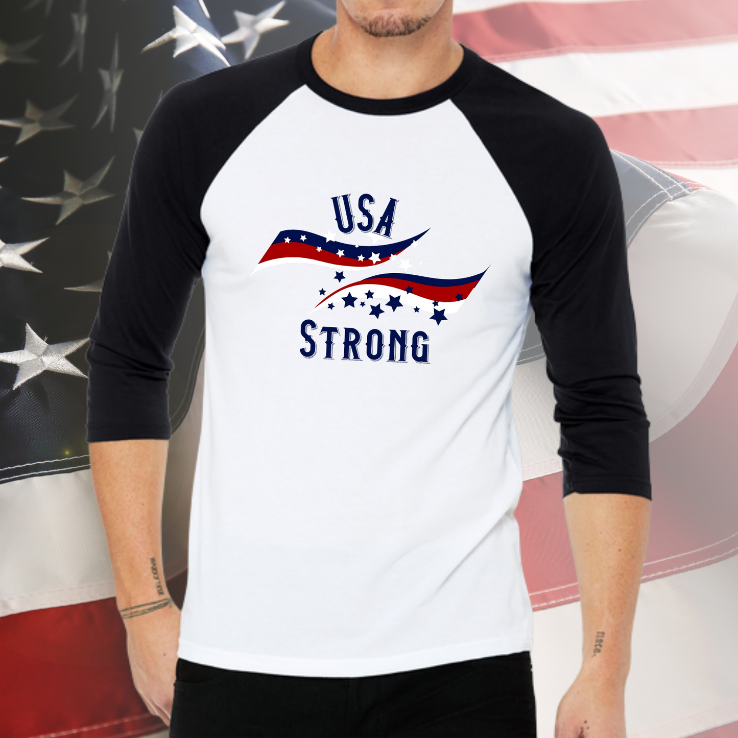 USA Strong Baseball Tee