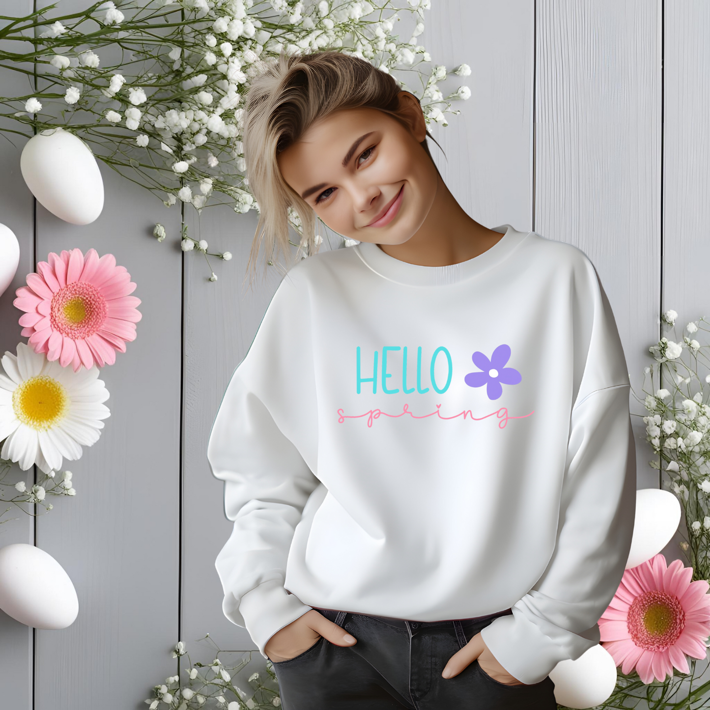 Hello Spring Crewneck Sweatshirt