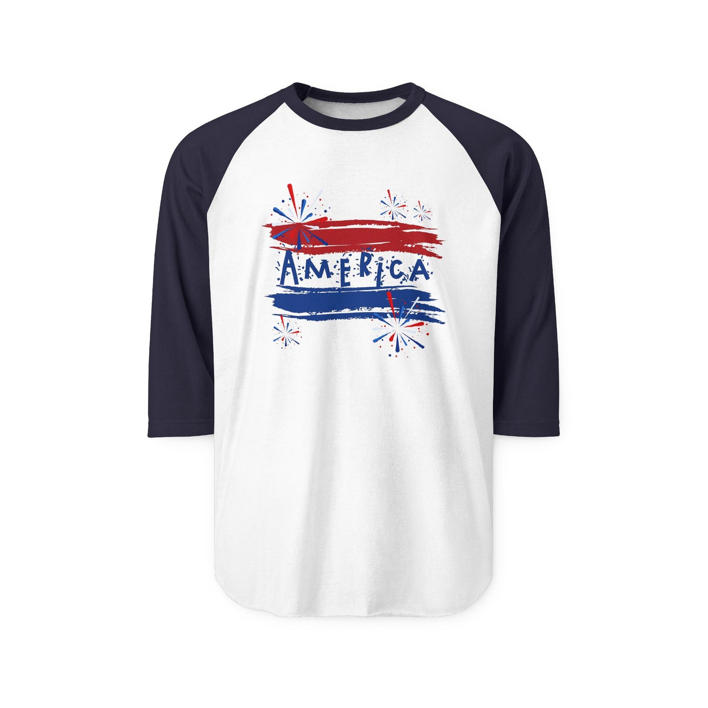 America Firework Burst Baseball Tee