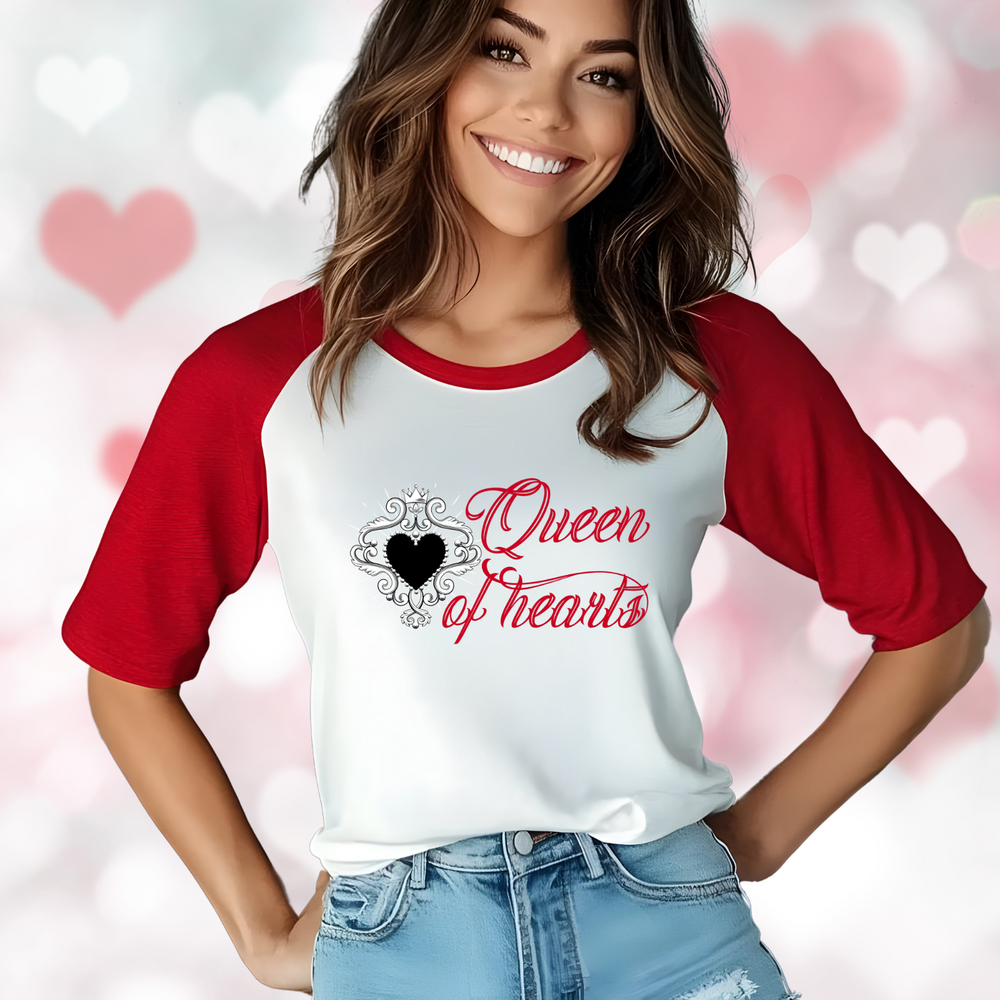 Queen Of Hearts Baseball Tee