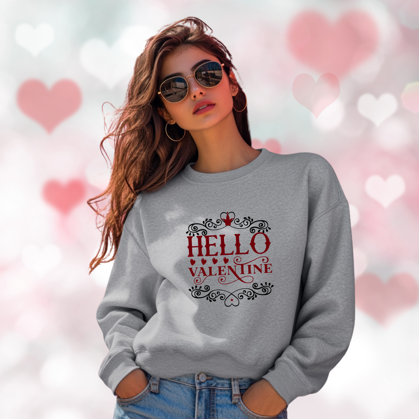 Hello Valentine Crewneck Sweatshirt
