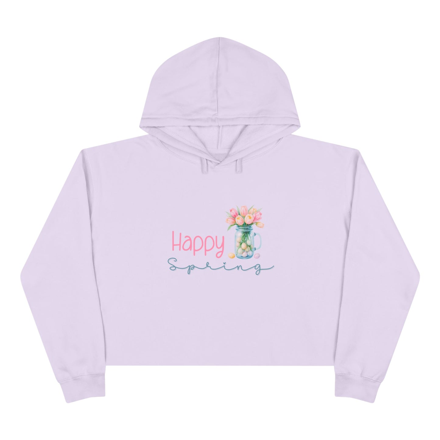 Happy Spring Crop Hoodie