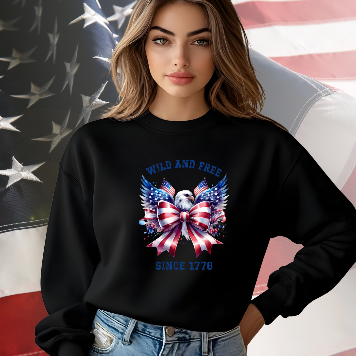 Wild And Free Since 1776 Crewneck Sweatshirt