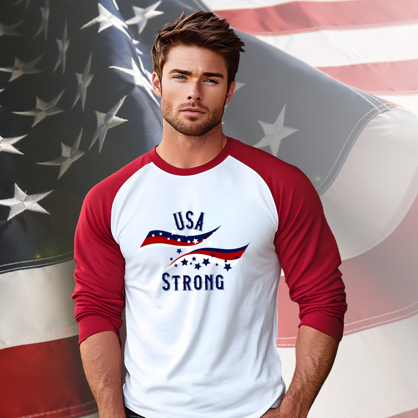 USA Strong Baseball Tee