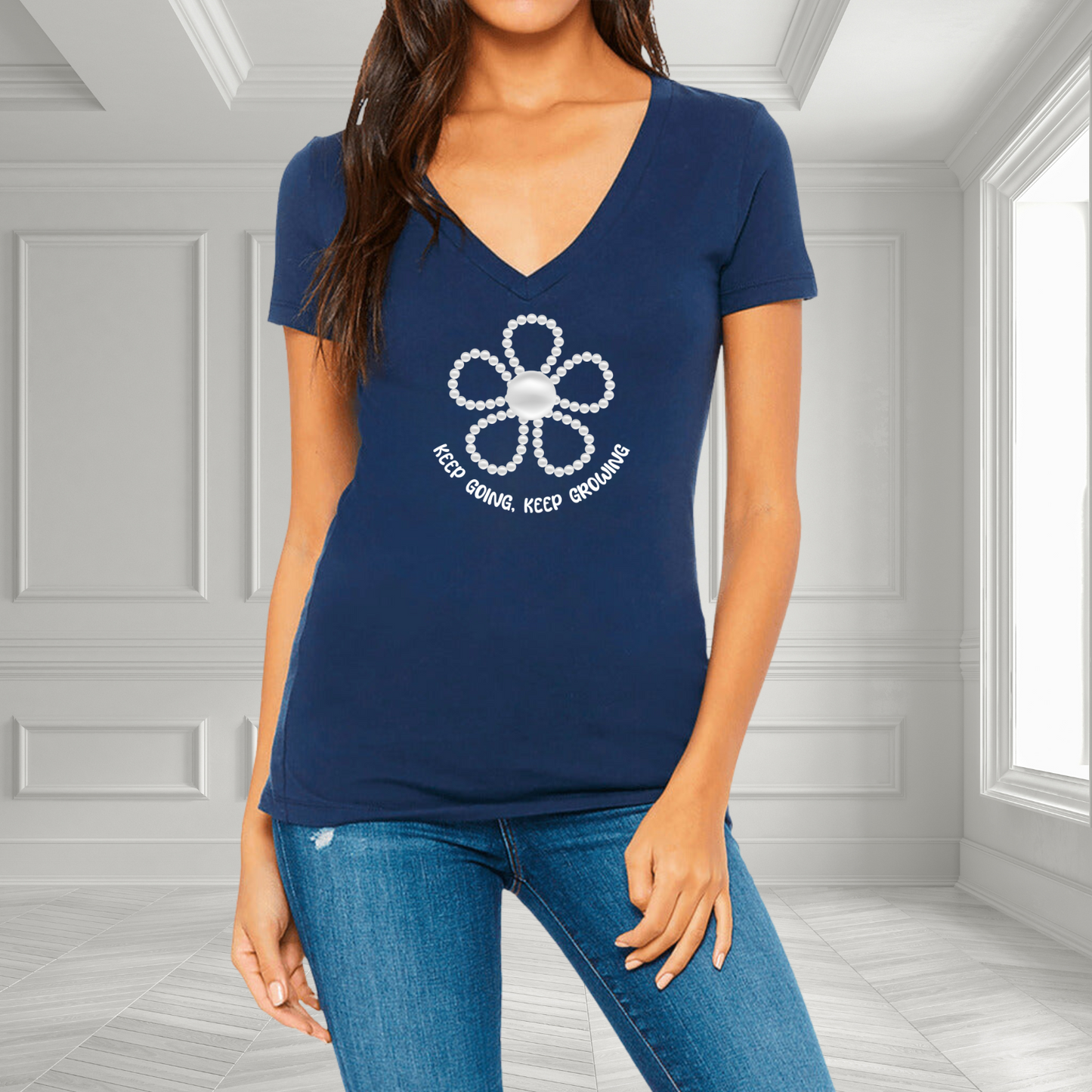 Keep Going, Keep Growing V-Neck T-Shirt