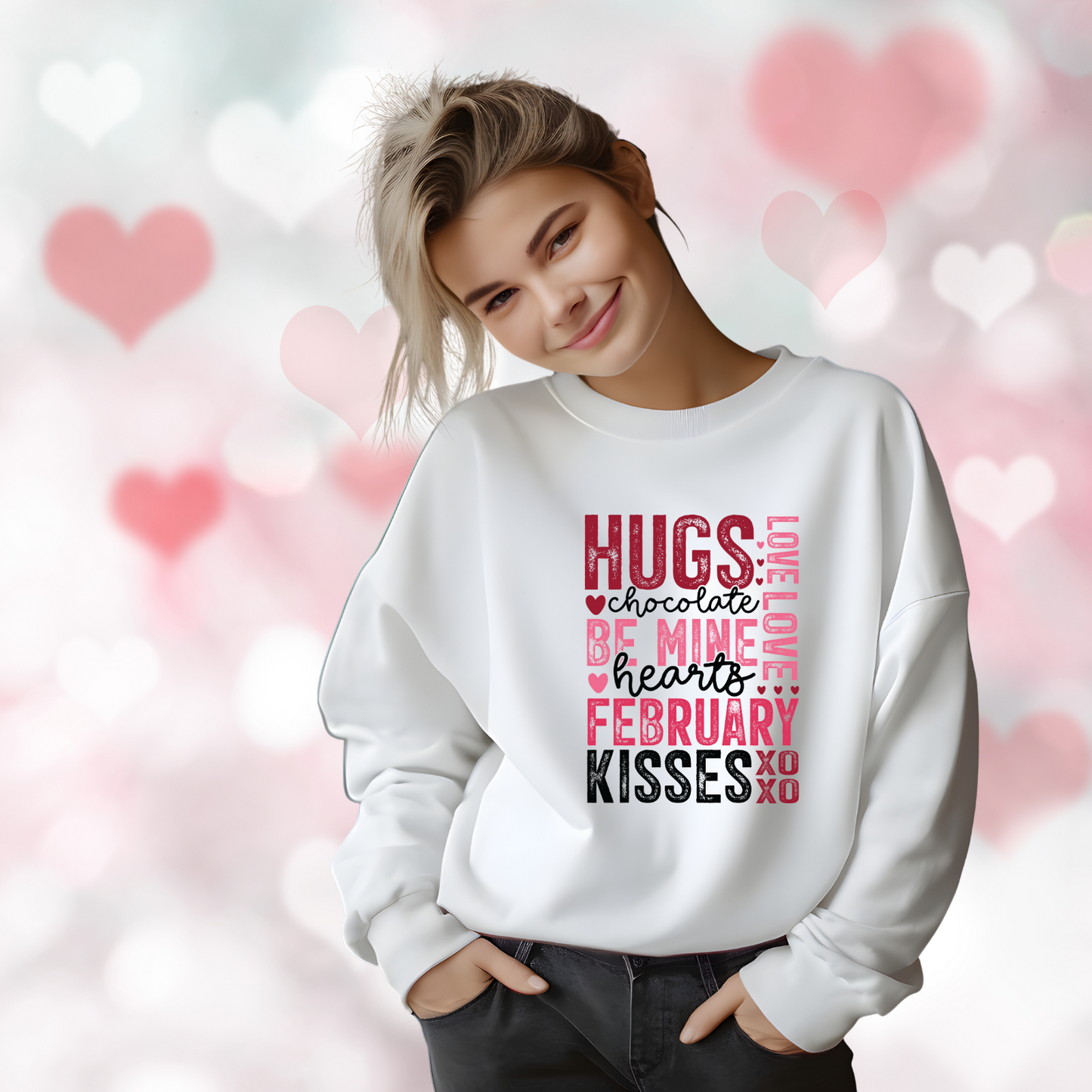 Valentine Typography Crewneck Sweatshirt