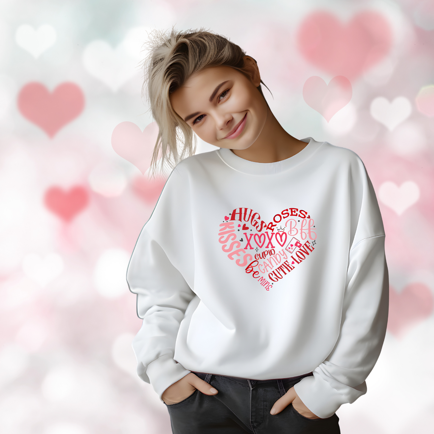 Valentine Heart Crewneck Sweatshirt