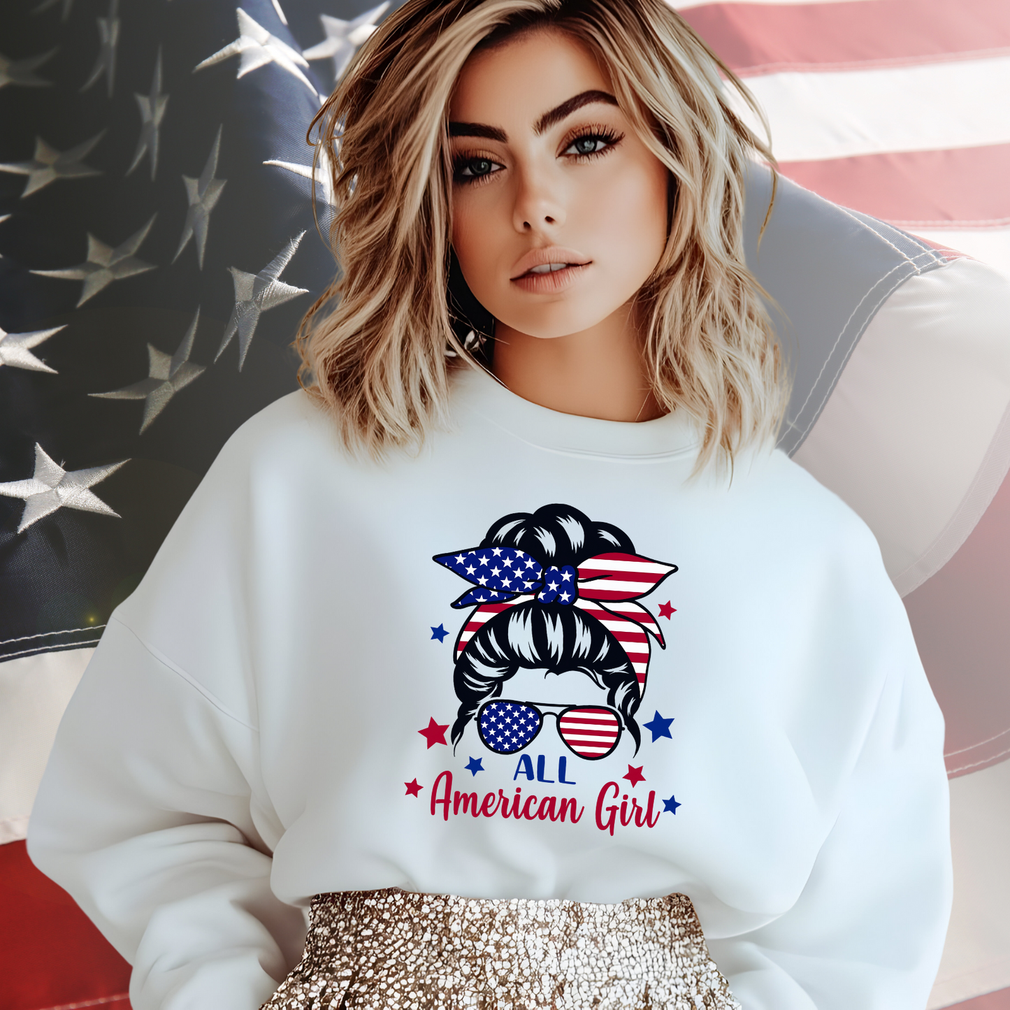 All American Girl Crewneck Sweatshirt