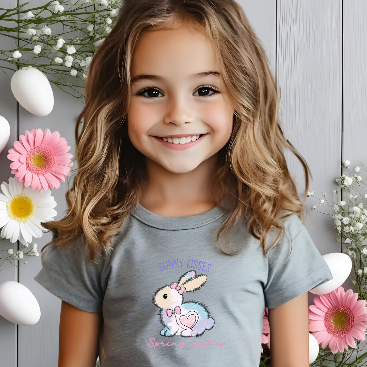 Bunny Kisses, Spring Wishes Kid's T-Shirt