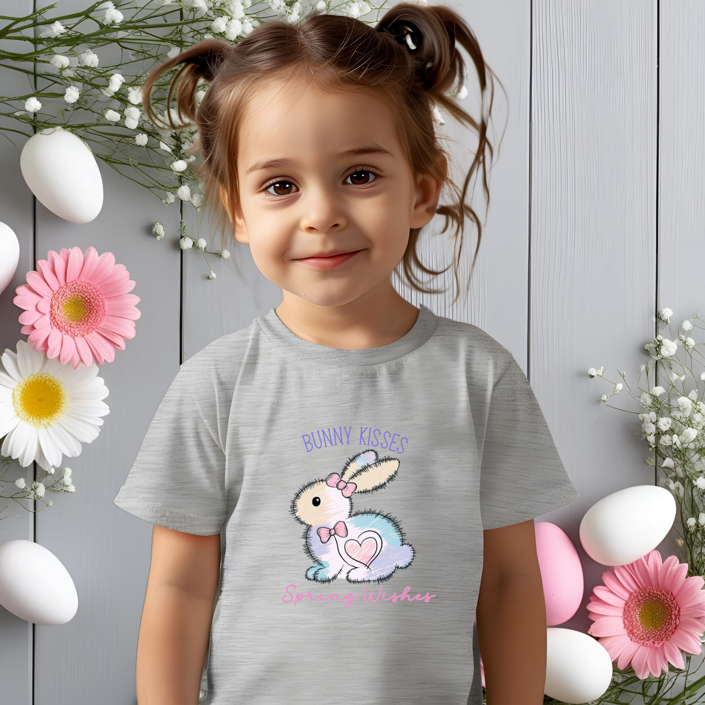 Bunny Kisses, Spring Wishes Toddler T-Shirt