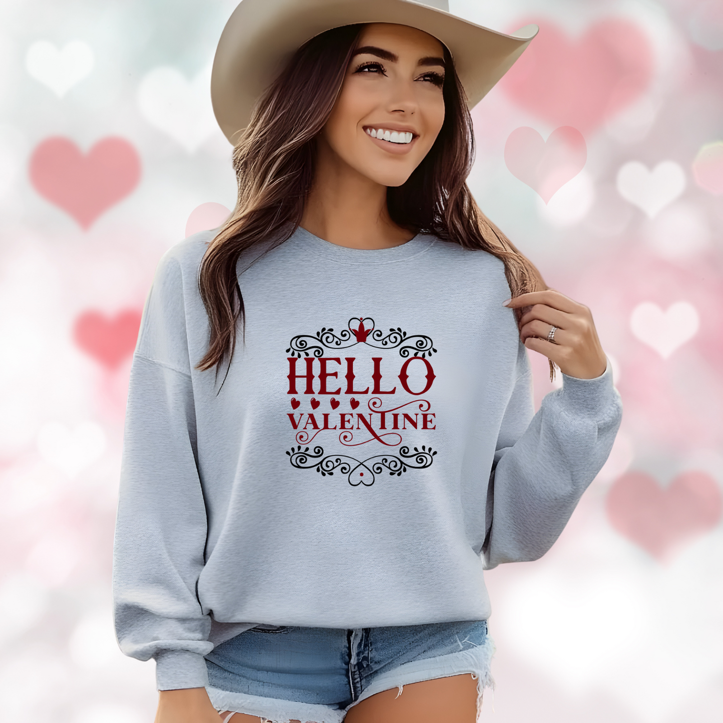 Hello Valentine Crewneck Sweatshirt