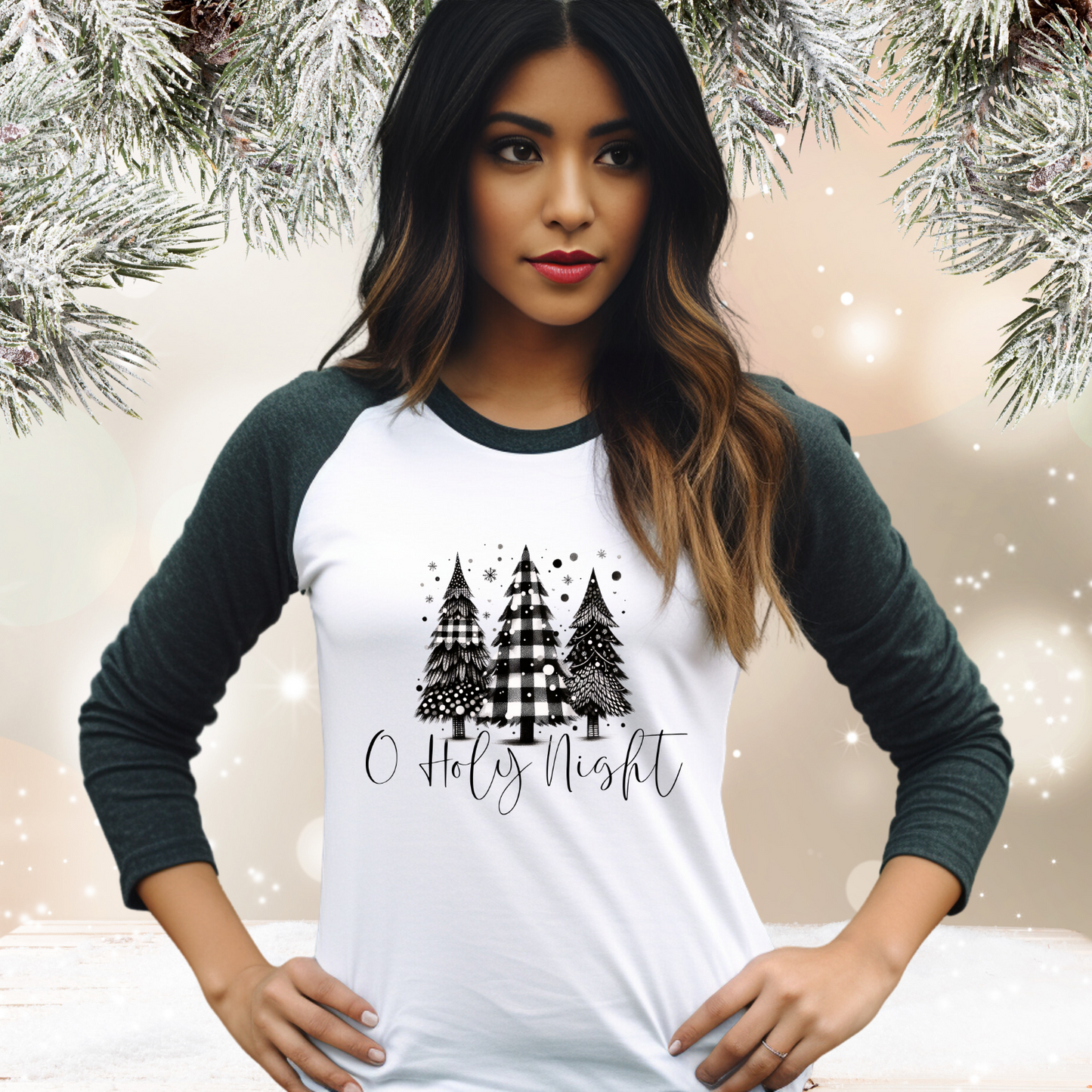 O Holy Night Baseball Tee