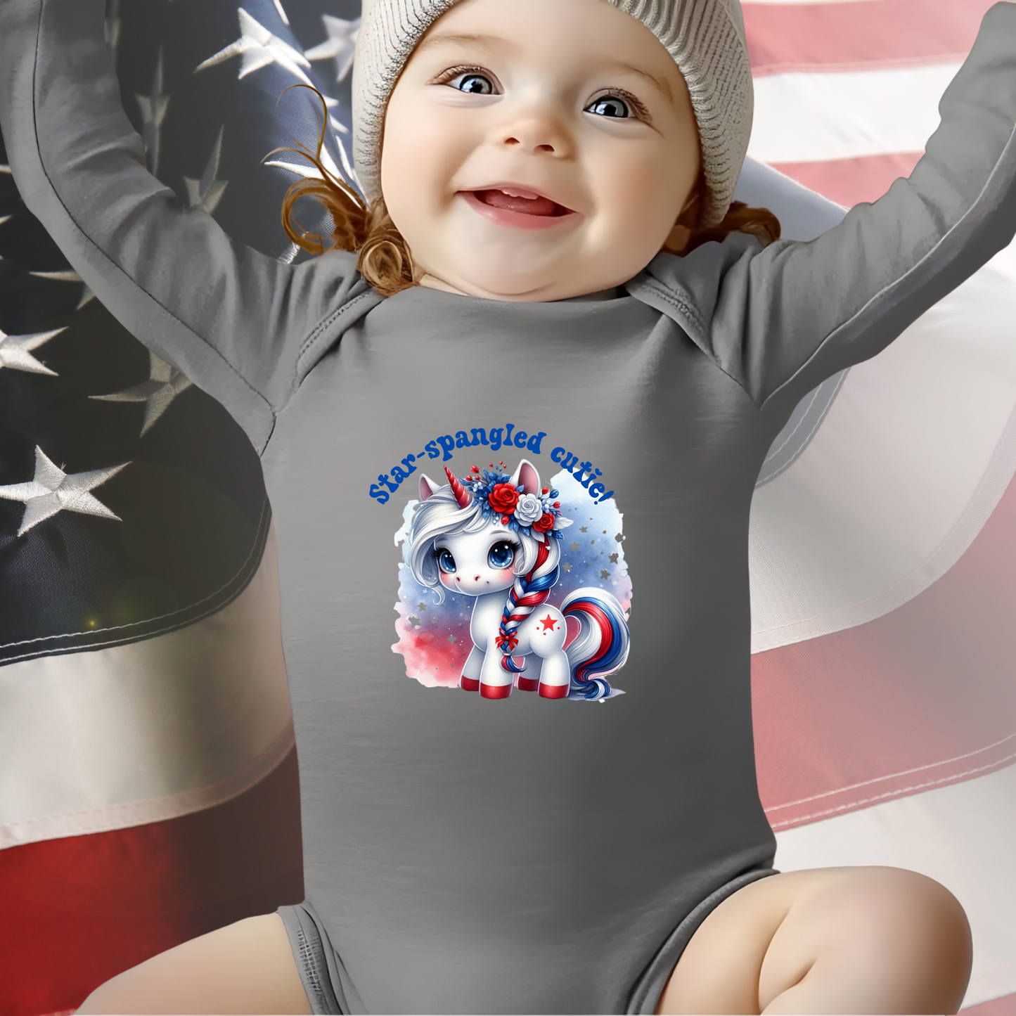Star-Spangled Cutie Infant Long Sleeve Onesie