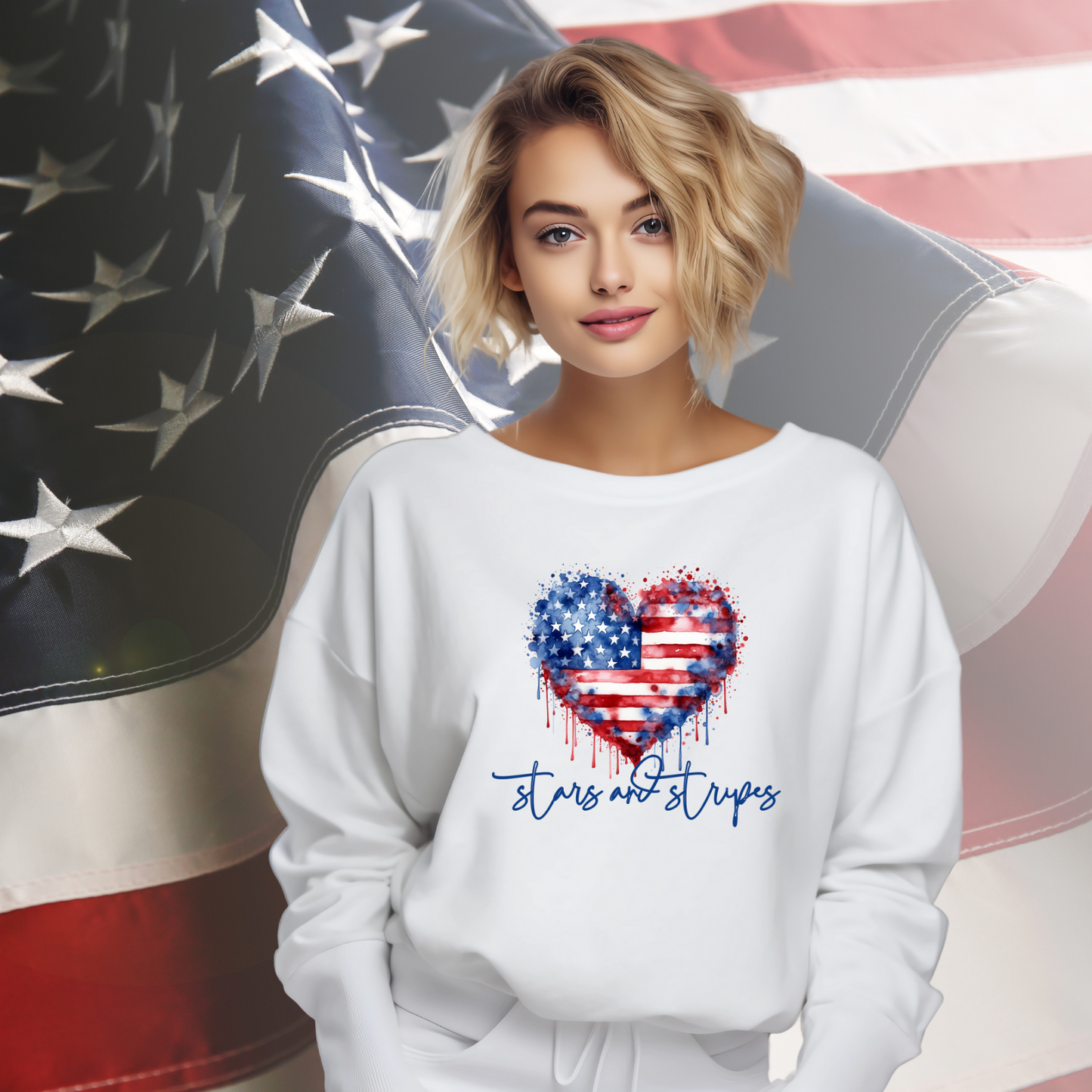 Stars and Stripes Crewneck Sweatshirt