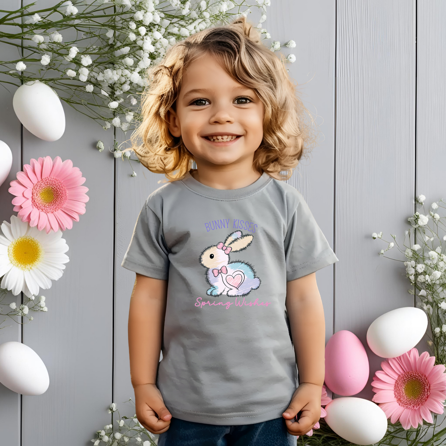 Bunny Kisses, Spring Wishes Toddler T-Shirt