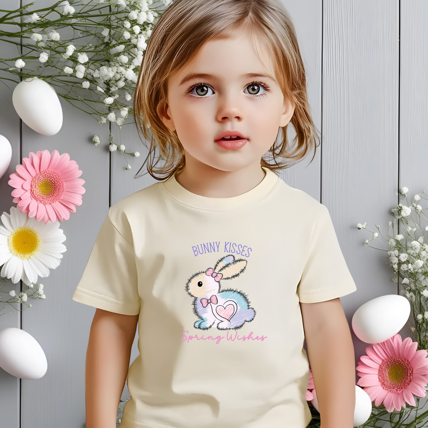 Bunny Kisses, Spring Wishes Kid's T-Shirt
