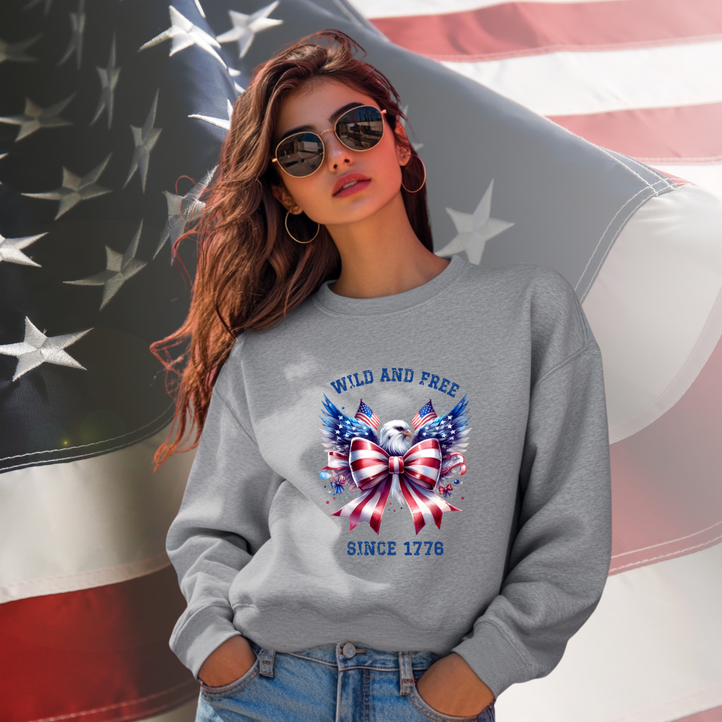 Wild And Free Since 1776 Crewneck Sweatshirt