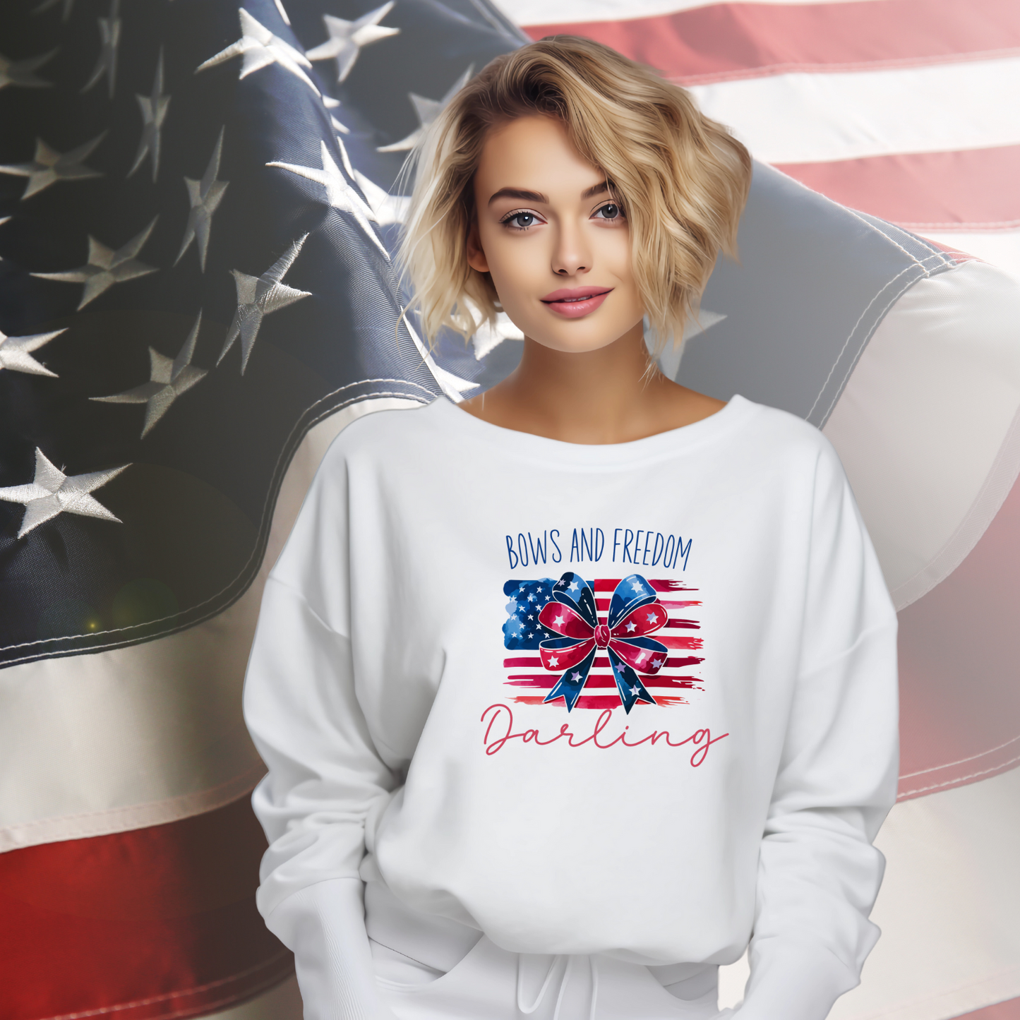 Bows And Freedom Darling Crewneck Sweatshirt