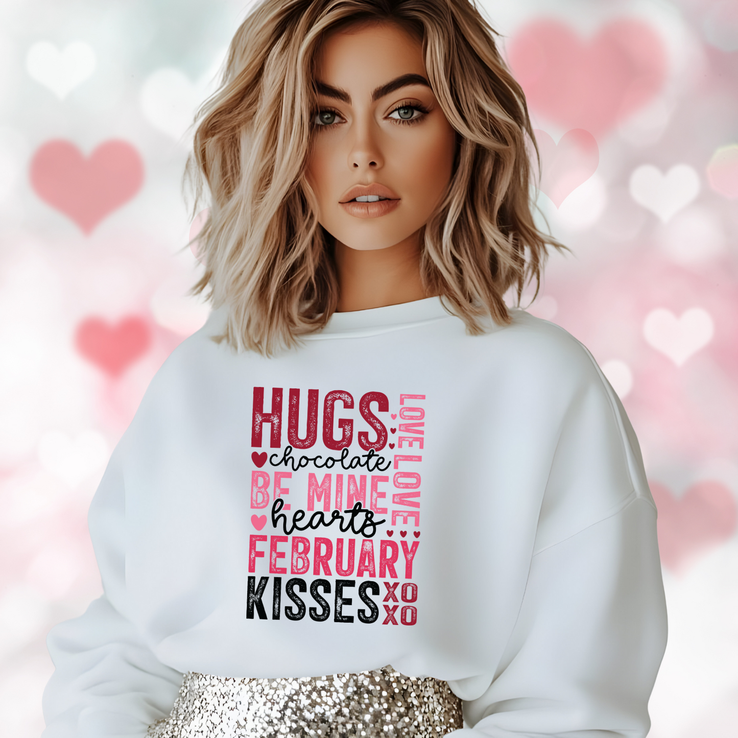 Valentine Typography Crewneck Sweatshirt