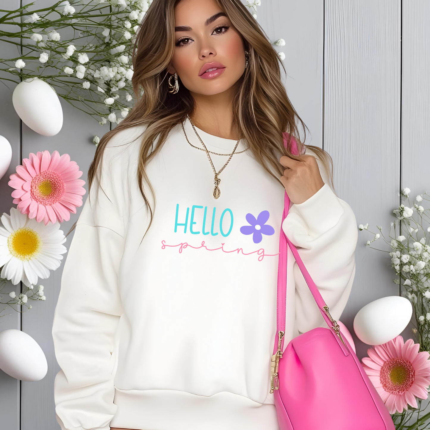 Hello Spring Crewneck Sweatshirt