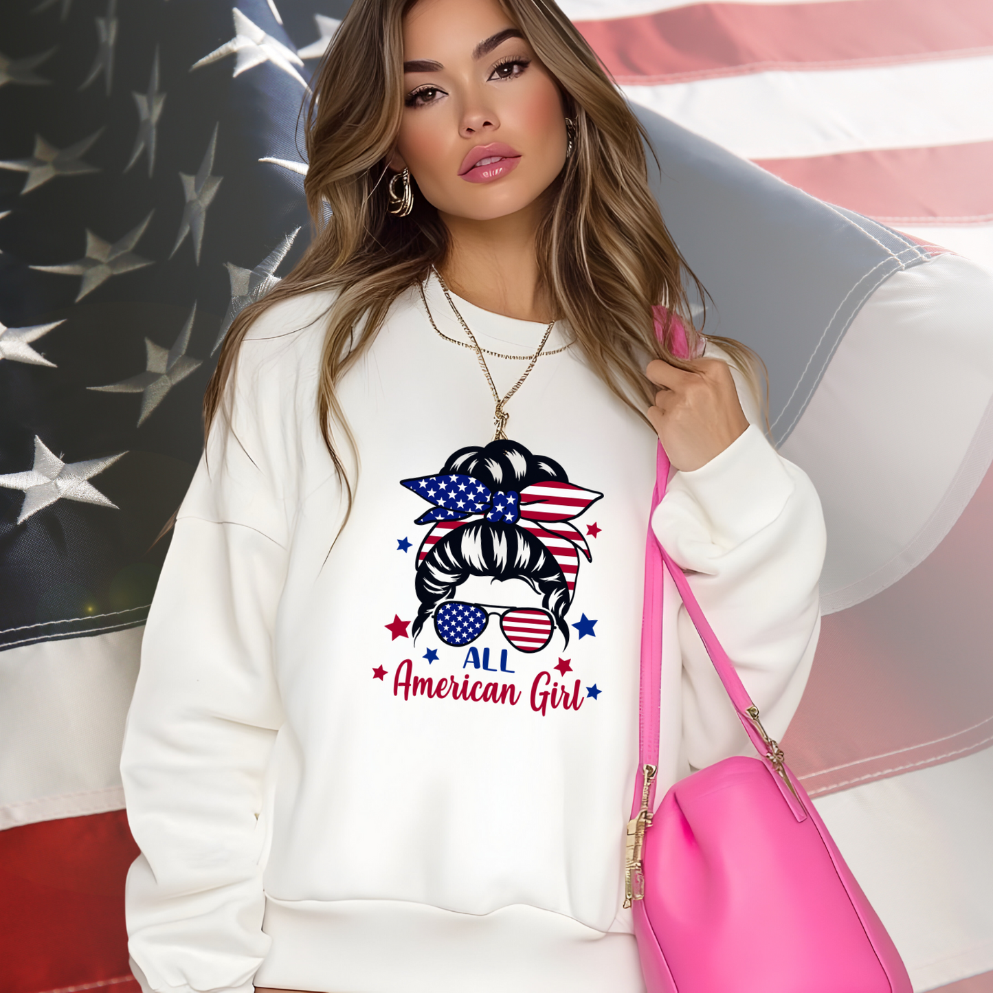 All American Girl Crewneck Sweatshirt