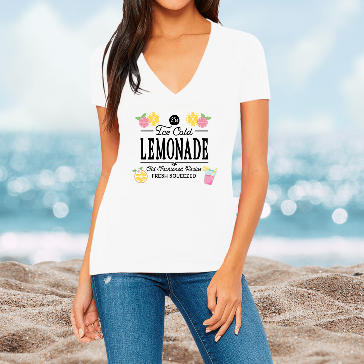 Ice Cold Lemonade V-Neck Tee
