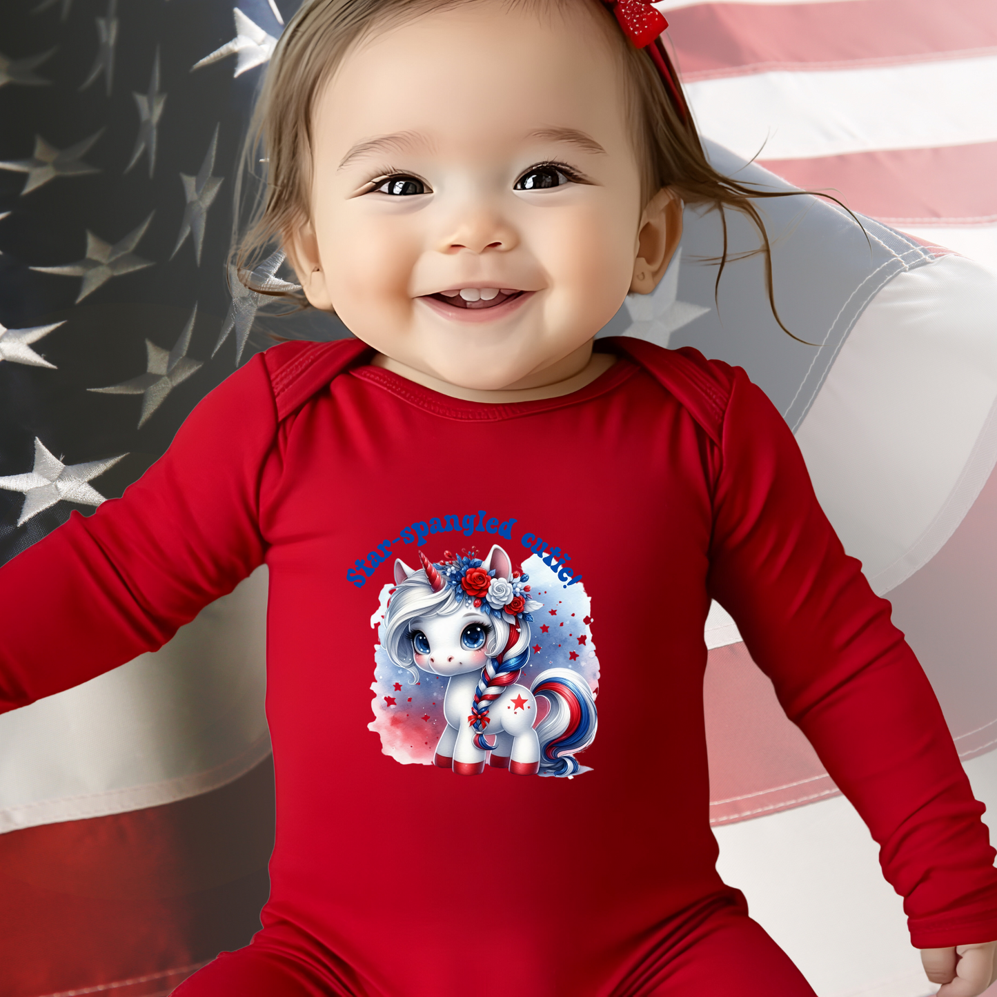 Star-Spangled Cutie Infant Long Sleeve Onesie