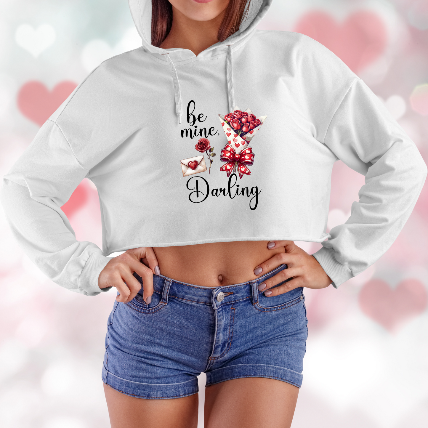 Be Mine, Darling Crop Hoodie