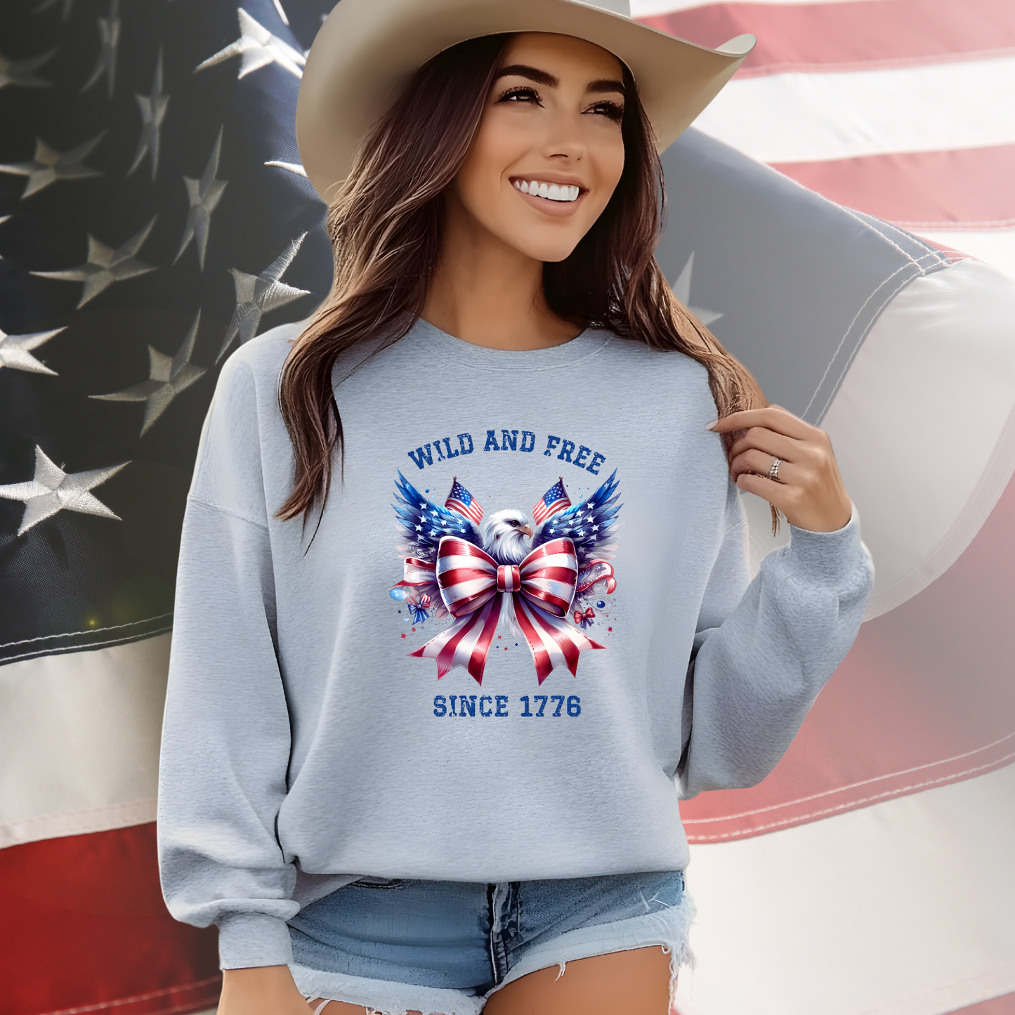Wild And Free Since 1776 Crewneck Sweatshirt