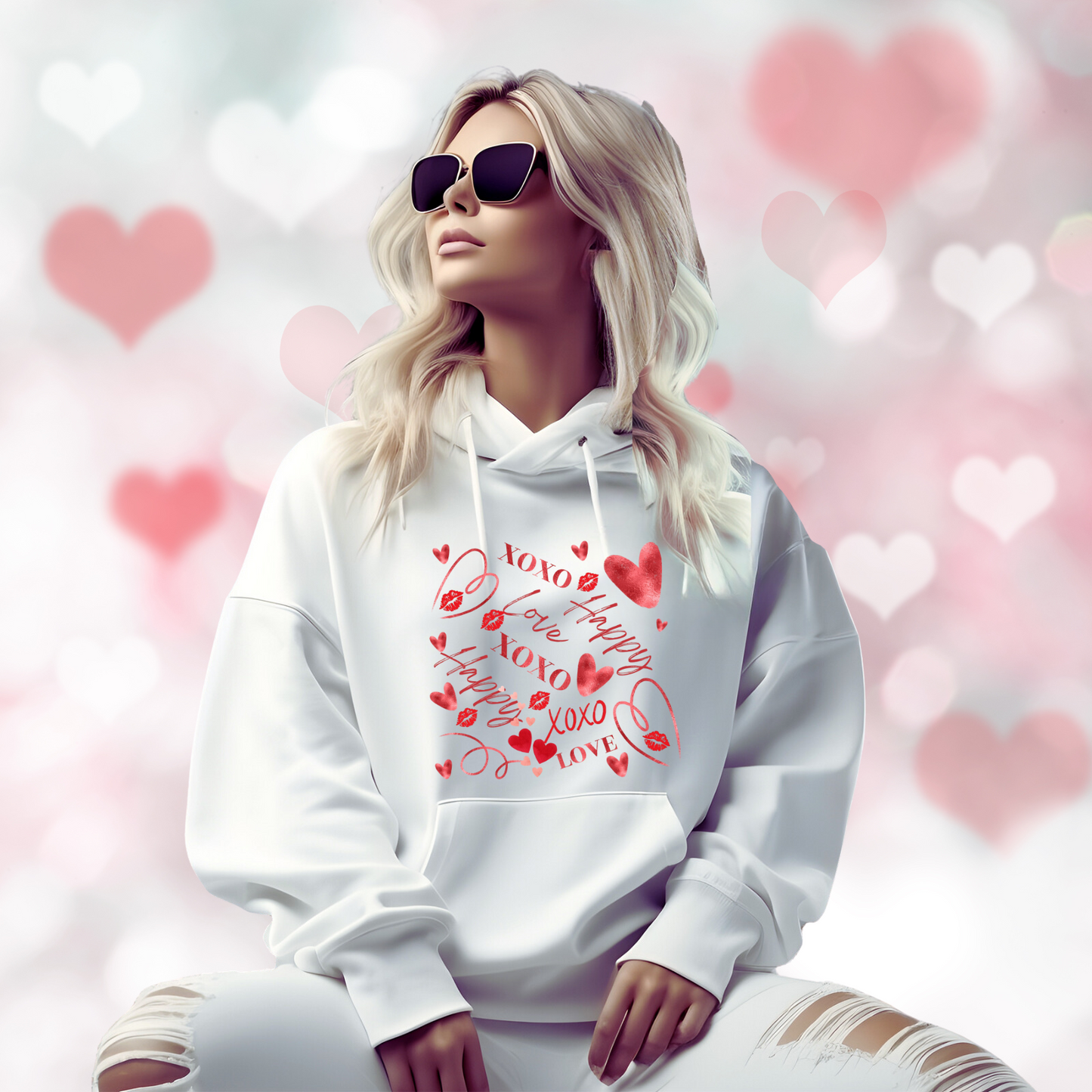 Valentine Graphic Pullover Hoodie