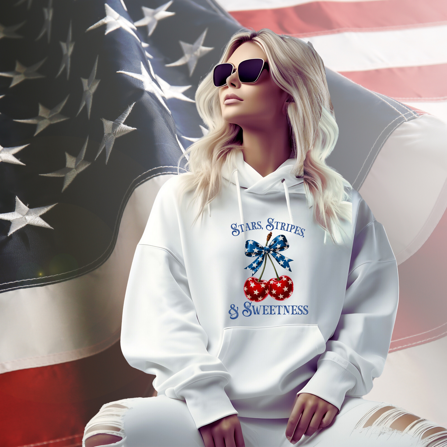Stars Stripes And Sweetness Pullover Hoodie