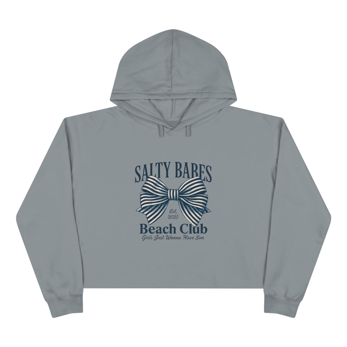 Salty Babes Beach Club Crop Hoodie